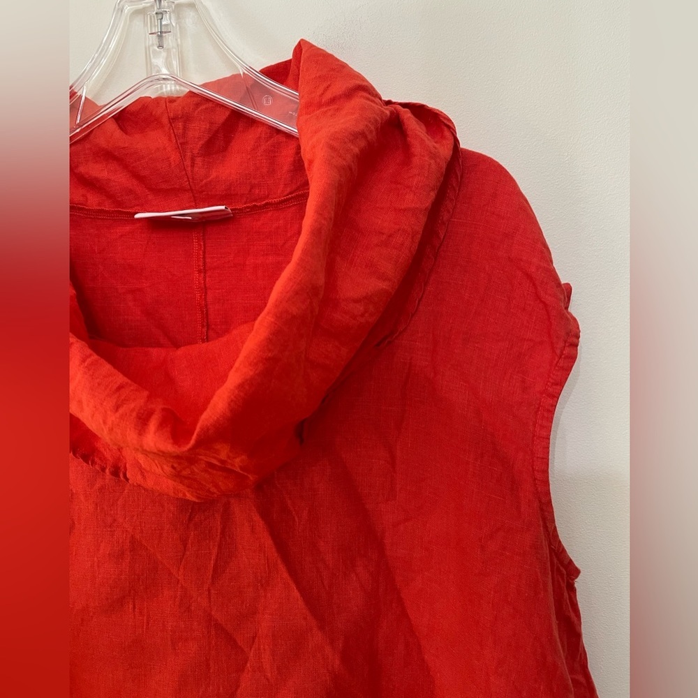 Bryn Walker 100% Linen Cowl Neck Oversized Dress Coral Women’s Sz S Sleeveless - Picture 2 of 9